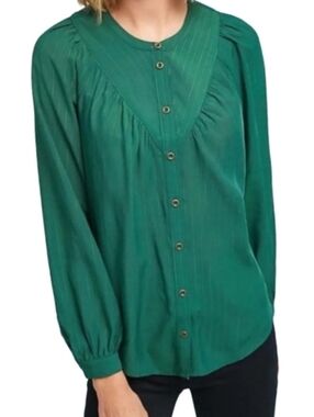 Maeve By Anthropology Nwt Avignon Button Down Blouse Top Size X-Small